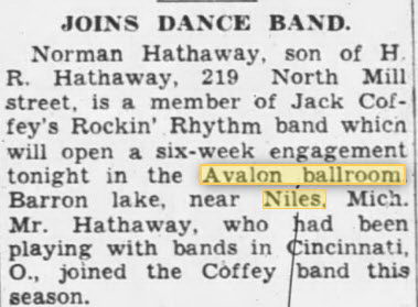 Avalon Ballroom at Barron Lake - 09 Jun 1939 Article